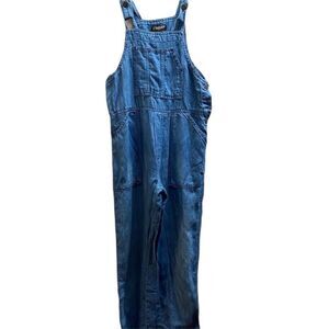 Women’s court shop denim overalls front and back pockets TIE back